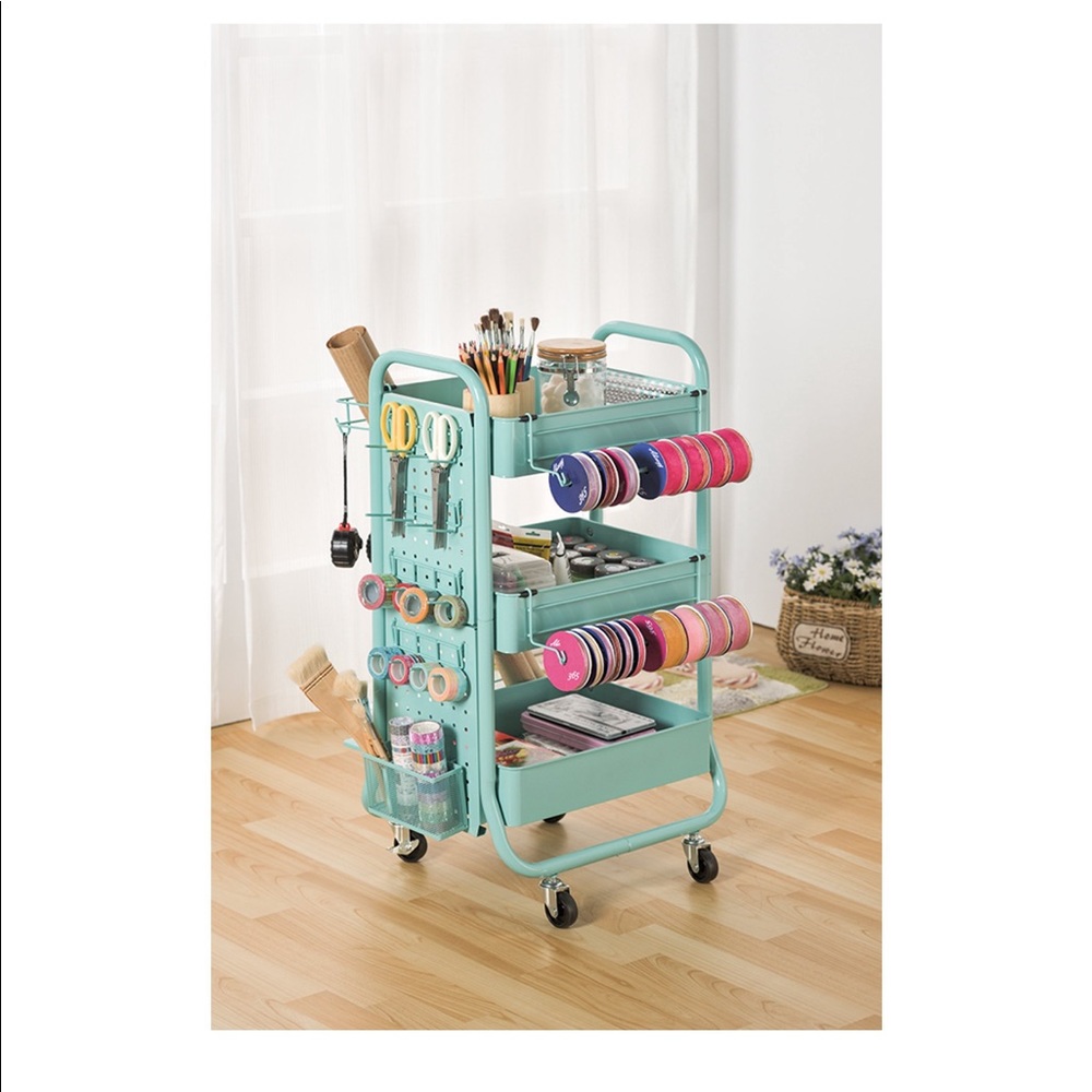 SOLD. Craft cart. [aqua]